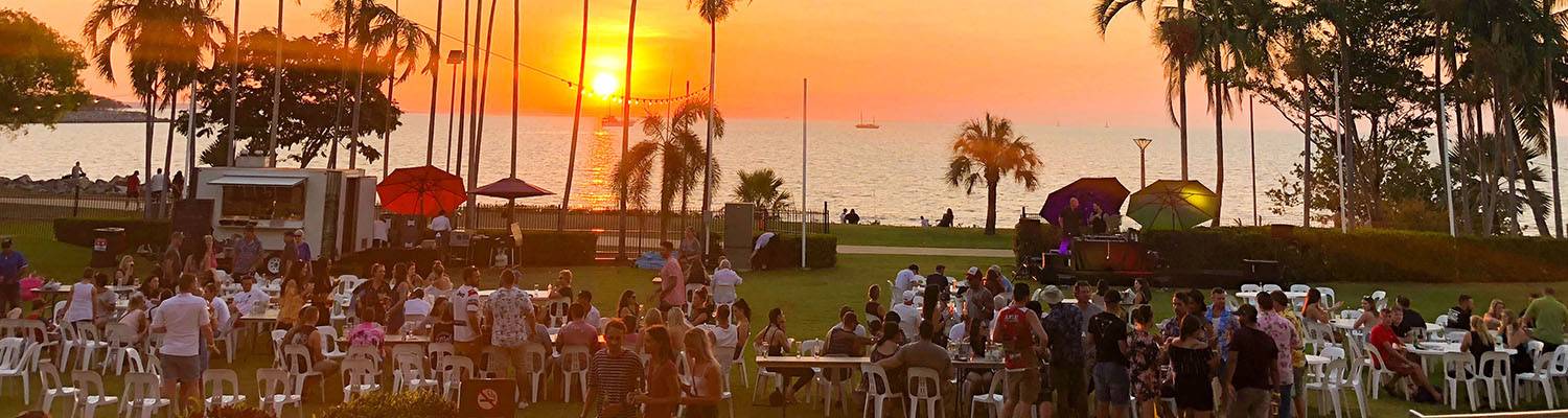 Outdoor beach event at sunset | Darwin, Australia