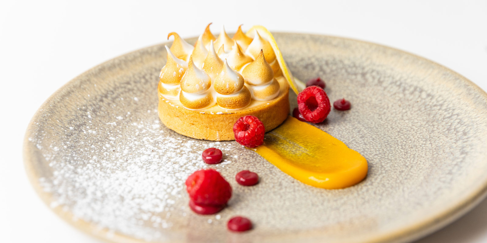 Dessert on a plate with fruit