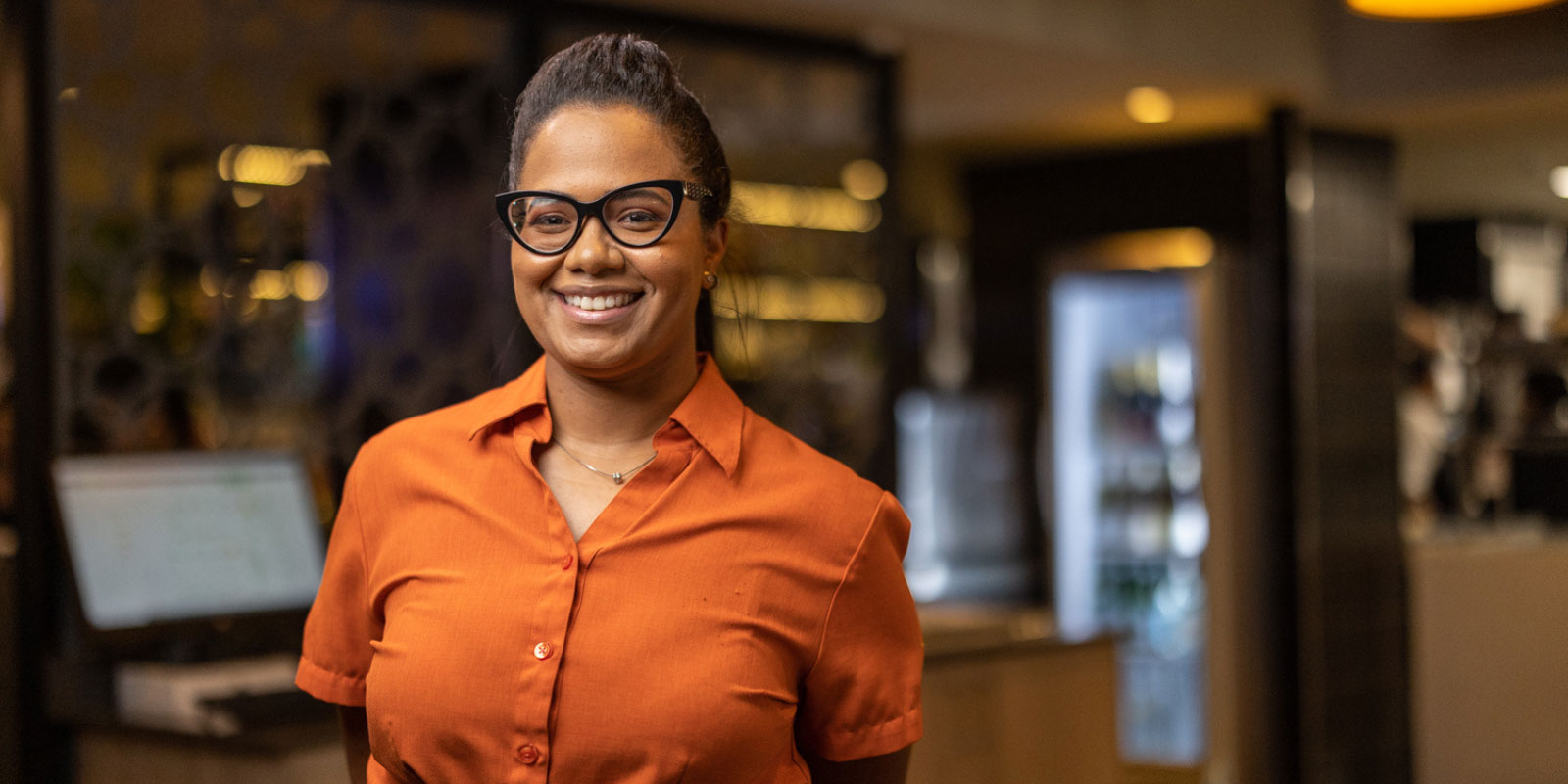 Server standing in The Vue Bar